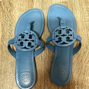 Tory Burch sandals, size 7 1/2, dusty blue,